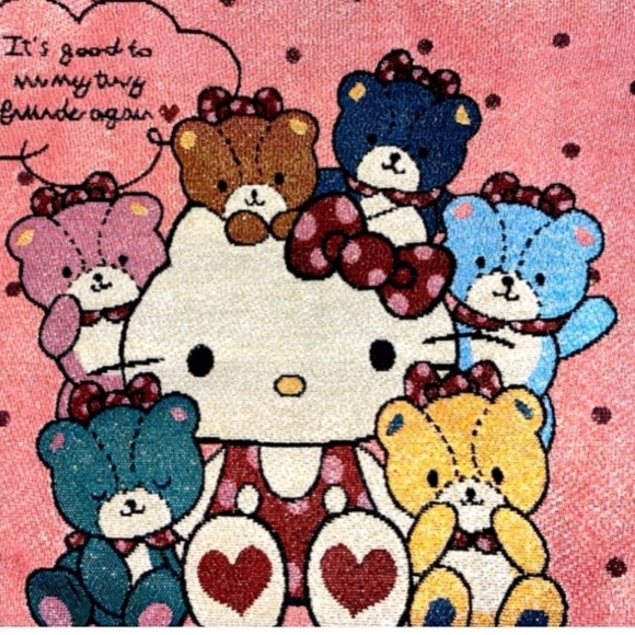 Large Hello Kitty & Teddy Bears Zip Tote Bag,NWOT canvas bag 14”x17”, New in Bag - Picture 2 of 6